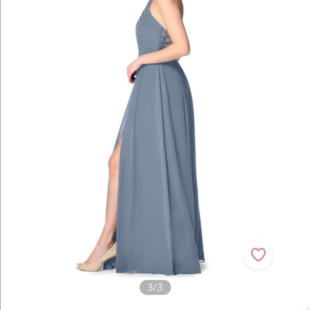 NWT Azazie Ginger Allure Bridesmaid Dress Dusty Blue - Picture 3 of 10